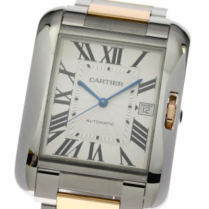 ☆良品★箱・保証書付き【CARTIER】カルティエ タンクアングレースXL デイト W5310006 自動巻き メンズ_713338