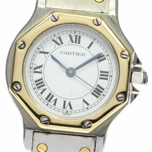 ☆訳あり【CARTIER】カルティエ サントスオクタゴンSM YGコンビ 自動巻き レディース_633007【ev20】