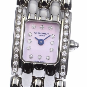 ☆良品【Chaumet】ショーメ リアン ダイヤベゼル クォーツ レディース_708936【ev20】