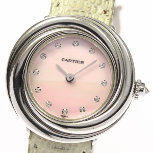 カルティエ CARTIER WG200846 マスト トリニティ K18WG 12Pダイヤ クォーツ レディース 保証書付き_740540【ev20】