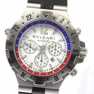 ベルト訳あり ブルガリ BVLGARI GMT40SFB ディアゴノ GMT クロノグラフ 自動巻き メンズ 箱・保証書付き_745490