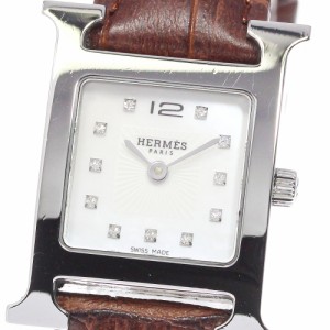 エルメス HERMES HH1.210 Hウォッチ 11Pダイヤ クォーツ レディース 良品 _747986