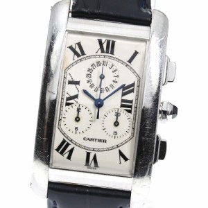 カルティエ CARTIER 2312 タンクアメリカンLM K18WG クロノリフレックス クォーツ メンズ _746458