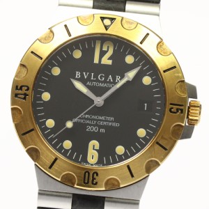 ブルガリ BVLGARI SD38SG ディアゴノ スクーバ YGベゼル デイト 自動巻き メンズ 内箱・保証書付き_764676【ev10】