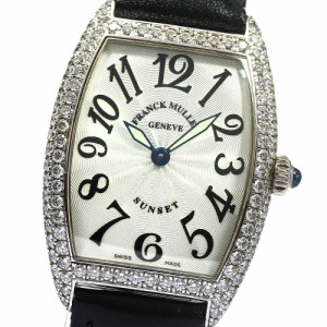 フランクミュラー FRANCK MULLER 1752QZ トノー カーベックス K18WG アフターダイヤベゼル クォーツ レディース _762241