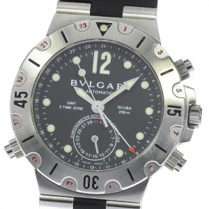 訳あり ブルガリ BVLGARI SD38SGMT ディアゴノ スクーバ GMT デイト 自動巻き メンズ 内箱付き_768321【ev10】