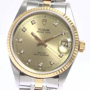 チュードル TUDOR 72033 プリンスデイト YGコンビ cal.2824-2 10Pダイヤ 自動巻き ボーイズ 美品 _753483