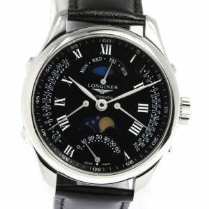 ロンジン LONGINES L2.738.4 マスターコレクション レトログラード ムーンフェイズ 自動巻き メンズ 良品 保証書付き_778154【ev10】