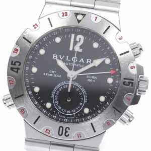 ブルガリ BVLGARI SD38SGMT ディアゴノ スクーバ GMT デイト 自動巻き メンズ 箱・保証書付き_772590【ev10】