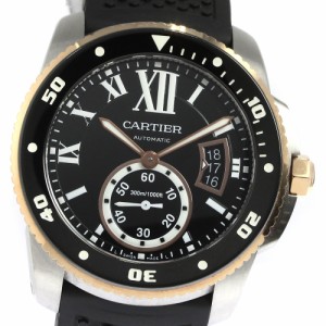 カルティエ CARTIER W7100055 カリブル ドゥ カルティエ ダイバー K18PGベゼル 自動巻き メンズ 良品 _781626