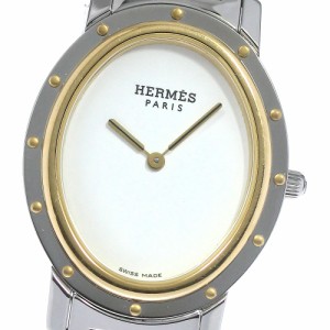 エルメス HERMES CO1.520 クリッパー オーバル クォーツ ボーイズ 美品 内箱・保証書付き_794116【ev10】