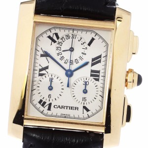 カルティエ CARTIER W5000556 タンクフランセーズLM クロノリフレックス K18YG クォーツ メンズ 良品 メーカーOH済み _715480