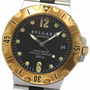 ブルガリ BVLGARI SD38SG ディアゴノ スクーバ YGベゼル デイト 自動巻き メンズ _793915