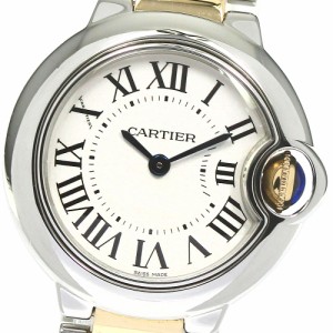 カルティエ CARTIER W69007Z3 バロンブルー SM YGコンビ クォーツ レディース 良品 _792469