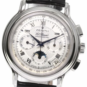 ゼニス ZENITH 01.0240.410 クロノマスター ムーンフェイズ トリプルカレンダー 自動巻き メンズ 良品 保証書付き_797239