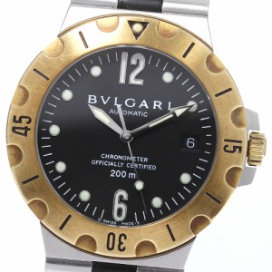 ブルガリ BVLGARI SD38SG ディアゴノ スクーバ YGベゼル デイト 自動巻き メンズ 保証書付き_798742