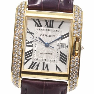 カルティエ CARTIER WT100017 タンクアングレーズ K18YG サイドダイヤ 自動巻き レディース _792409