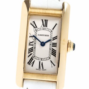 カルティエ CARTIER W2601556 タンクアメリカンSM K18YG クォーツ レディース 良品 _797973