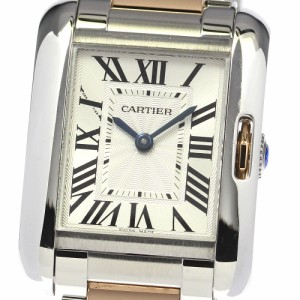 カルティエ CARTIER W5310019 タンクアングレーズSM PGコンビ クォーツ レディース 良品 _792448