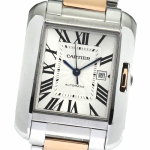 カルティエ CARTIER W5310037 タンクアングレーズLM デイト 自動巻き メンズ 良品 _792342