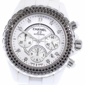 シャネル CHANEL H2009 J12 9Pダイヤ クロノグラフ アフターブラックダイヤベゼル 自動巻き メンズ _802331