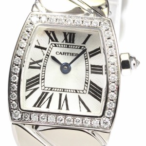 カルティエ CARTIER WE60085G ラドーニャミニ ダイヤベゼル K18WG クォーツ レディース 美品 _799363