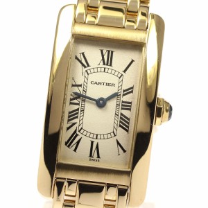 カルティエ CARTIER W26015K2 タンクアメリカン K18YG クォーツ レディース _791226