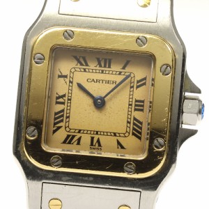 ジャンク カルティエ CARTIER W20012C4 サントスガルベSM コンビ クォーツ レディース 保証書付き_803600