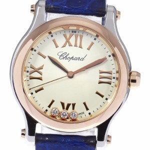 ショパール Chopard 8590 ハッピースポーツ 3Pダイヤモンド クォーツ レディース 良品 _810809