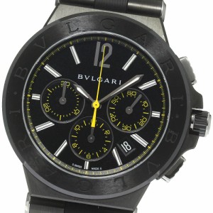 ブルガリ BVLGARI DG42BSCCH ディアゴノ ウルトラネロ クロノグラフ 自動巻き メンズ 美品 _815537