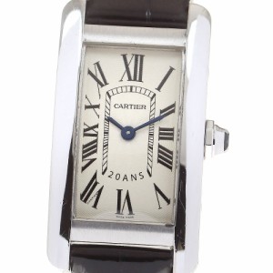 カルティエ CARTIER W2604256 タンクアメリカンSM K18WG カルティエ社 勤続20年記念品 クォーツ レディース 箱・保証書付き_814937