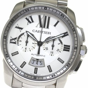 カルティエ CARTIER W7100045 カリブル ドゥ カルティエ クロノグラフ 自動巻き メンズ 良品 _814495