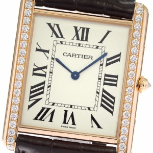 カルティエ CARTIER WT200006 タンクルイXL K18PG サイドダイヤ 手巻き メンズ _816607