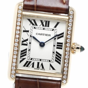 カルティエ CARTIER W1529856 タンクルイ K18YG アフターダイヤベゼル クォーツ レディース _816729