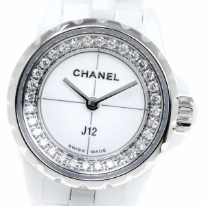 シャネル CHANEL H5237 J12 白セラミック ダイヤベゼル クォーツ レディース 良品 _818421