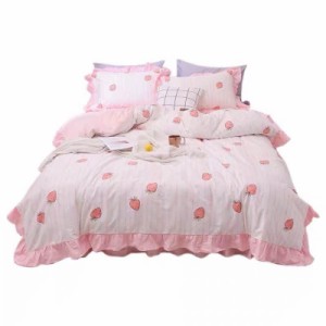 寝具 カバー ピンク いちご柄 春 新生活 ベッドルーム 一人暮らし B303
