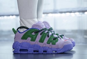 アンブッシュ × ナイキ エアモアアップテンポ ロー イラック アンド アップルグリーン AMBUSH × Nike Air More Uptempo Low Lilac and 