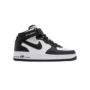 ステューシー×ナイキ エアフォース1 ミッド ブラック アンド ライトボーン Stussy×Nike Air Force 1 Mid Black and Light Bone 正規品 