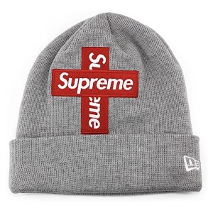 Supreme New Era Cross Box Logo Beanie Grey シュプリーム ニューエラ クロス ボックス ロゴ ビーニー グレー 正規品 全国送料無料