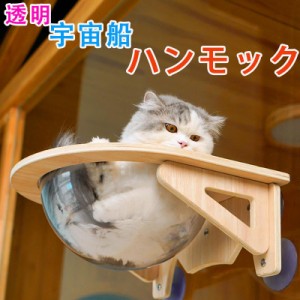 ベッド 猫 吸盤型 猫用 宇宙船 ハンモック 強力吸盤 耐荷重 20kg 猫ベッド 半球 透明 窓 壁 取り付けタイプ 吸盤ハンモック