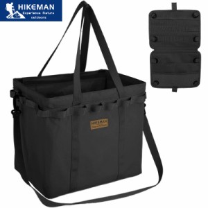 HIKEMAN 28Lコンテナバッグ ツールバック マルチケース ギア収納バッグ 薪入れ 折畳み  ショルダー付き 蓋付き 130 ブラック ベージュ グ