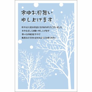 パック寒中見舞い デザインタイプ 4枚入り 私製はがき 寒中見舞印刷  かわいい おしゃれ デザイン  ウィンター グリーティング winter