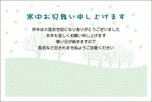 ★送料無料 寒中見舞い★《お手軽私製はがき 8枚》寒中見舞いはがき 寒中見舞い 寒中 はがき デザインタイプ 年賀状 年賀状返信 グリーテ