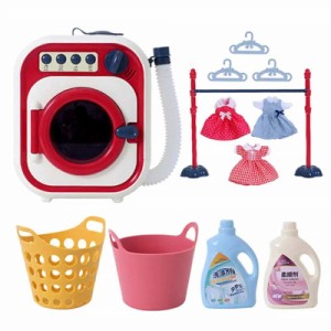 おままごと 洗濯機 子供の洗濯機のおもちゃセット 音楽・光機能 電気ミニ洗濯機玩具 漏れ防止 女の子 遊びのおもちゃ 贈り物 ミニ家電 知