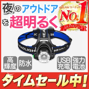 ヘッドライト LED 充電式 最強 ルーメン 防水 USB 明るい 現場 釣り アウトドア キャンプ 登山 軽量 防災 災害対策 作業用 ヘッドランプ 