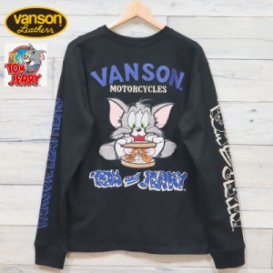 【送料無料】メンズ トムとジェリー Tom＆jerry トムジェリ VANSON バンゾン コラボ 長袖 Tシャツ 長袖Tシャツ ロンT バック 刺繍 スカル