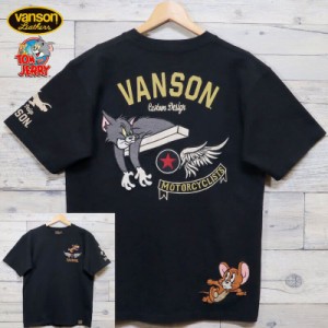 【送料無料】メンズ トムとジェリー トムジェリ  Tom＆jerry VANSON バンソン コラボ 半袖 Tシャツ 半袖Tシャツ ティーシャツ 刺繍 ウィ