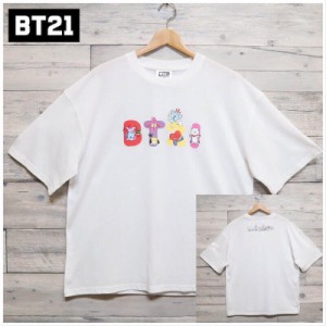 【送料無料】BT21 BTS 半袖 Tシャツ 半袖Tシャツ ロゴ バック プリント イラスト 公式 グッズ LINE キャラクター レディース メンズ ユニ