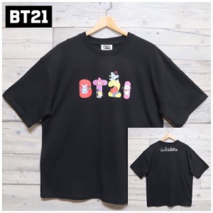 【送料無料】BT21 BTS 半袖 Tシャツ 半袖Tシャツ ロゴ バック プリント イラスト 公式 グッズ LINE キャラクター レディース メンズ ユニ