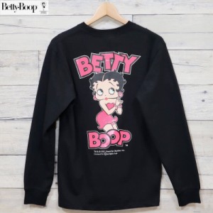 【送料無料メンズ ベティ・ブープ BETTY BOOP 長袖 Tシャツ 長袖Tシャツ ロンT ネオンカラー プリント ユニセックス レディース 黒 ブラ